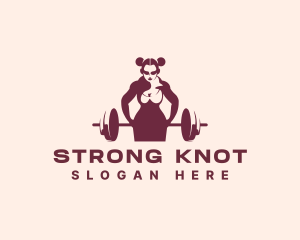 Strong Feminine Bodybuilder  logo design