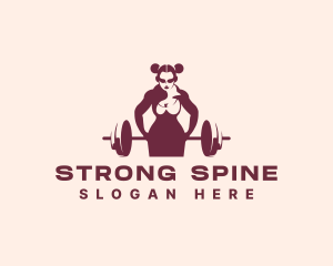 Strong Feminine Bodybuilder  logo design