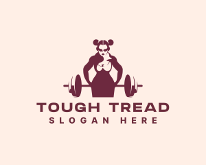 Strong Feminine Bodybuilder  logo design