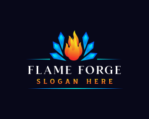 HVAC Ice Flame logo design