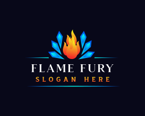 HVAC Ice Flame logo design