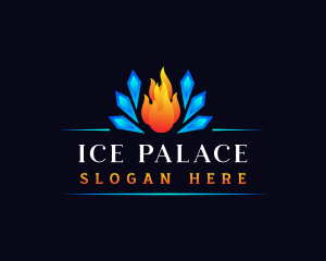 HVAC Ice Flame logo design