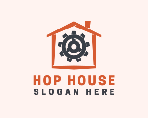 Residential House Gear logo design