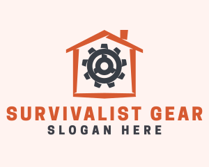 Residential House Gear logo design