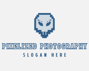 Skull Tech Pixel logo design