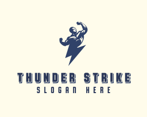 Thunder Power Man logo design