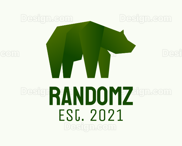 Grizzly Bear Origami Logo