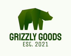 Grizzly Bear Origami logo design