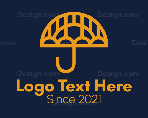 Minimalist Yellow Umbrella Logo