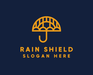 Minimalist Yellow Umbrella logo design