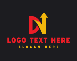 Modern Arrow Letter DN logo