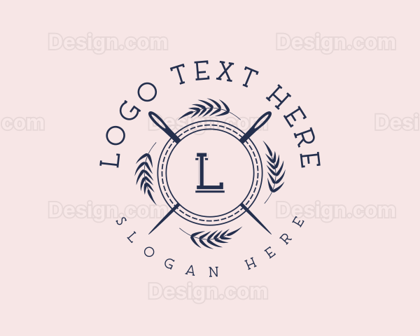 Seamstress Needle Stitch Logo