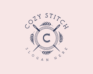 Seamstress Needle Stitch logo design