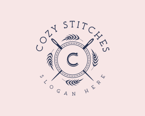 Seamstress Needle Stitch logo design