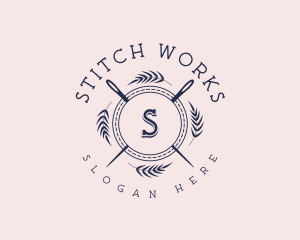 Seamstress Needle Stitch logo design