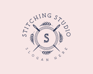 Seamstress Needle Stitch logo design