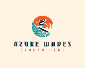 Surfer Beach Wave logo design