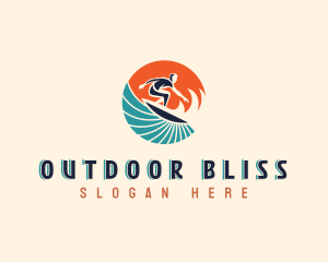 Surfer Beach Wave logo design