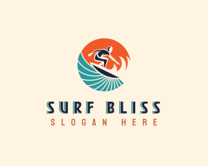 Surfer Beach Wave logo