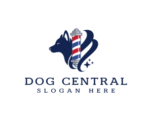 Dog Grooming Barber logo design