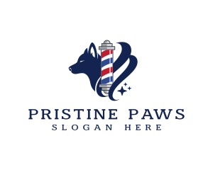 Dog Grooming Barber logo design