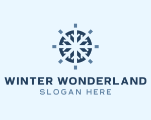 Winter Ice Snowflake logo