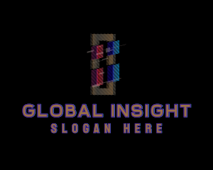 Gradient Glitch Letter I Logo