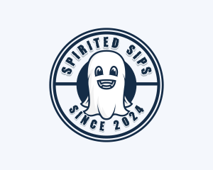 Happy Ghost Halloween logo design