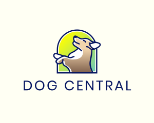 Gradient Playful Dog logo design