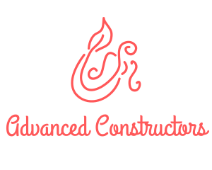 Pink Mermaid Scribble logo design