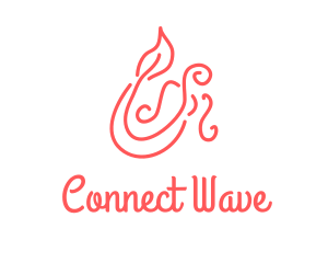 Pink Mermaid Scribble logo design