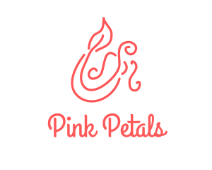 Pink Mermaid Scribble logo design