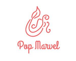 Pink Mermaid Scribble logo design