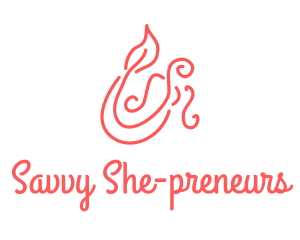 Pink Mermaid Scribble logo