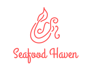 Pink Mermaid Scribble logo design