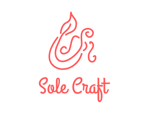 Pink Mermaid Scribble logo design