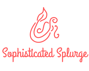 Pink Mermaid Scribble logo design