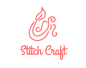 Pink Mermaid Scribble logo design