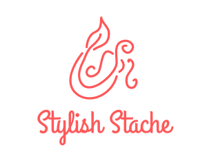 Pink Mermaid Scribble logo design