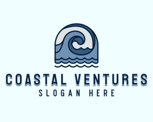 Ocean Tide Waves logo design