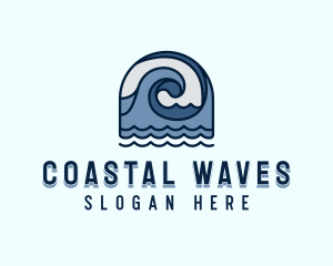 Ocean Tide Waves logo design