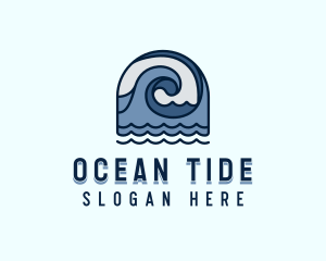 Ocean Tide Waves logo design