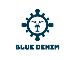 Blue Lion Face logo design