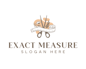 Sewing Scissors Tape Measure logo design