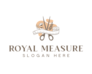 Sewing Scissors Tape Measure logo design