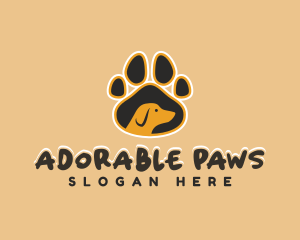 Dog Paw Grooming logo design