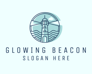 Sea Wave Lighthouse  logo design