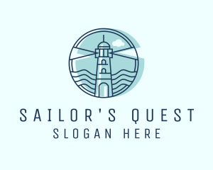 Sea Wave Lighthouse  logo design