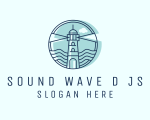 Sea Wave Lighthouse  logo design