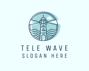 Sea Wave Lighthouse  logo design